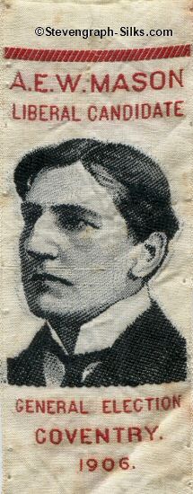 lapel pin or bookmark with portrait of Mr Mason