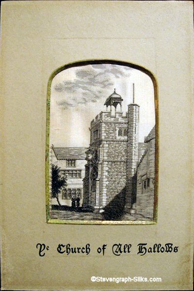black and white image of Ye Church of All Hallows from the Grant The Old London Album