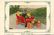 typical Grant woven silk postcard of vintage motorcar