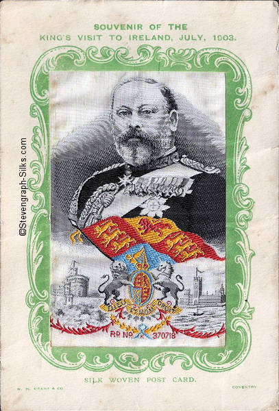 Colour image of His Majesty King Edward VII, with title words printed at top of card
