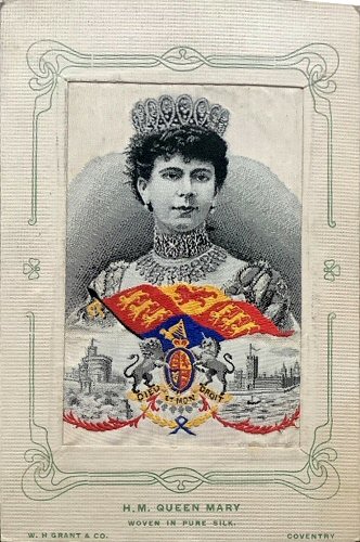 Colour image of Her Majesty Queen Mary, with no woven registration number