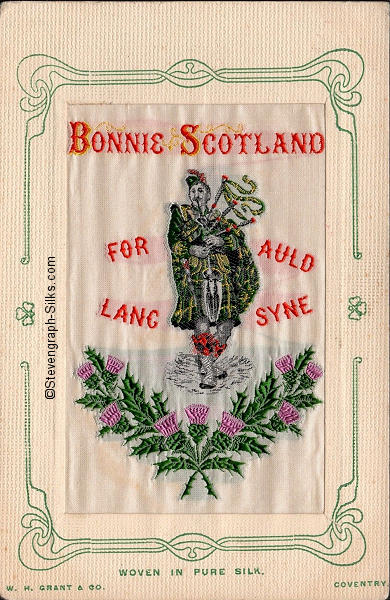 Colour image of Scottish piper and words