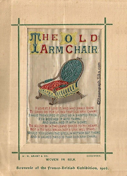 image of an old armchair, with words of verse below