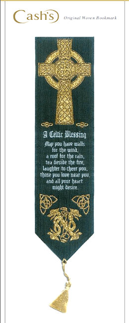 J & J Cash woven bookmark, with words of a Celtic Blessing