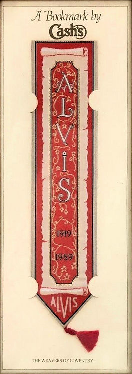 J & J Cash woven bookmark, with word, ALVIS