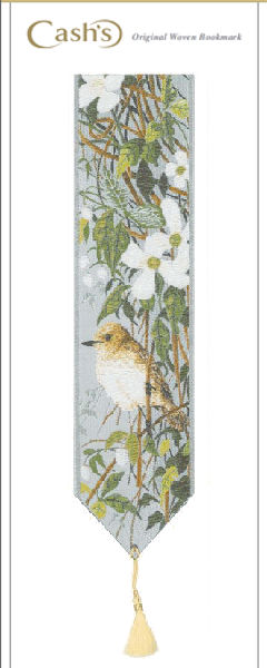 J & J Cash woven bookmark, with no words, but titled: FLYCATCHER