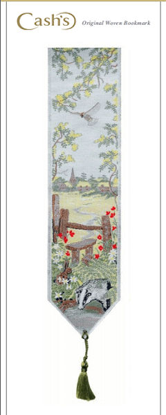 J & J Cash woven bookmark, with no words, but titled: COUNTRYSIDE