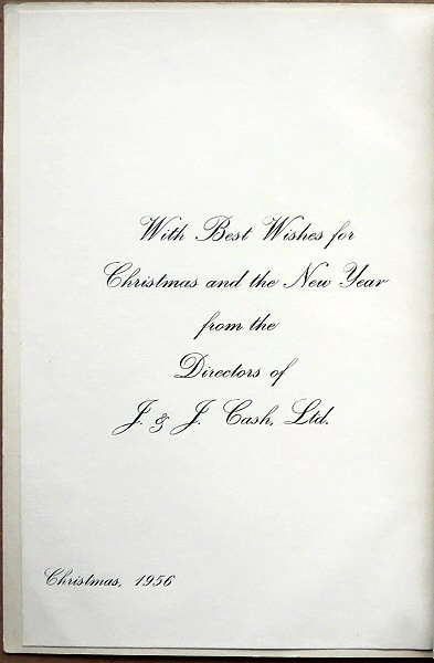 J & J Cash's 1956 own Christmas card