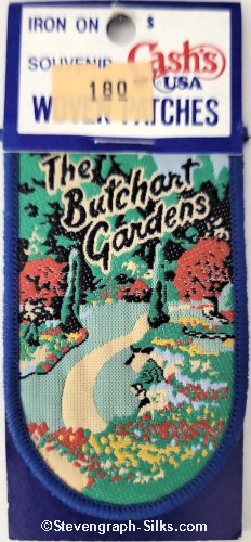 J & J Cash woven saw-on label with words: The Butchart Gardens