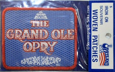 J & J Cash woven saw-on label with words: The Grand Ole Opry