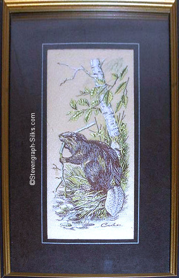 J & J Cash woven picture with image of a Beaver