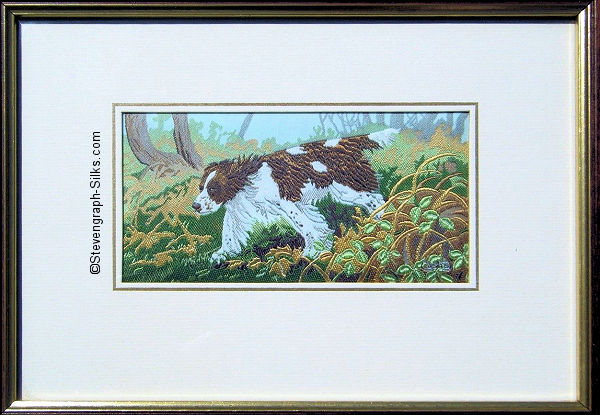 J & J Cash woven picture with image of an English Springer Spaniel