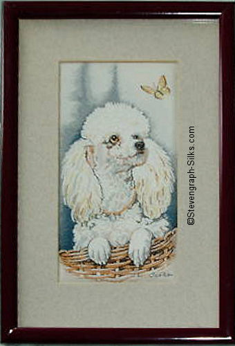 J & J Cash woven picture with image of a Poodle & butterfly