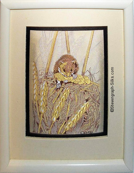 J & J Cash woven picture with image of a Harvest Mouse