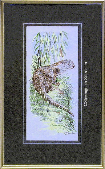 J & J Cash woven picture with image of an Otter
