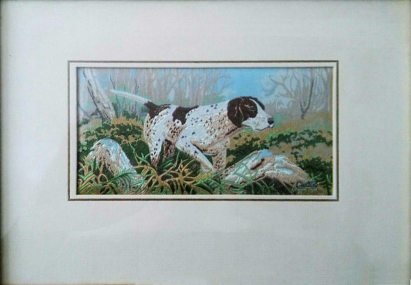 J & J Cash woven picture with image of an German Shorthaired Pointer dog