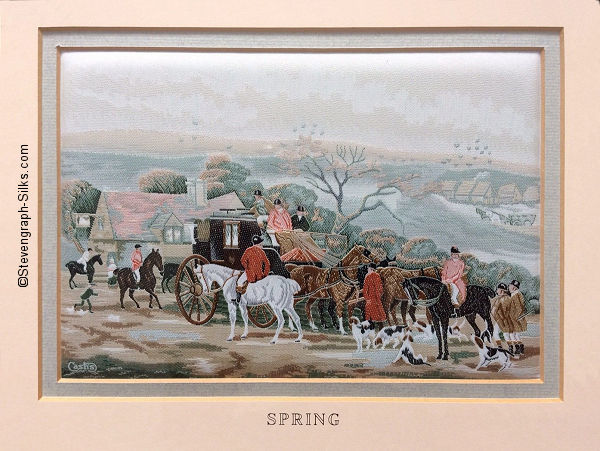J & J Cash woven picture with title word: SPRING