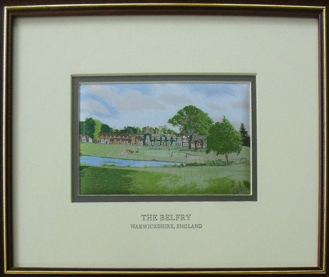 J & J Cash woven picture with image of the The Belfry Golf Course, Warwickshire, England
