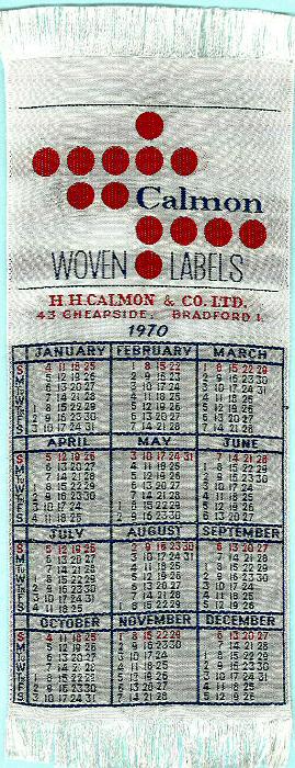 woven 1970 Bookmark calendar