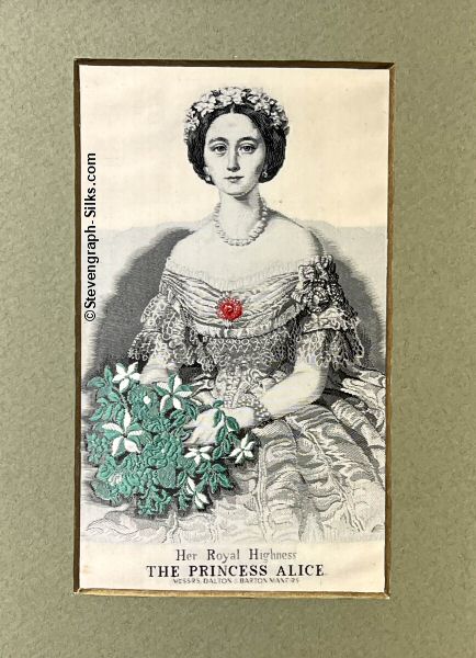 framed silk portrait of Princess Alice