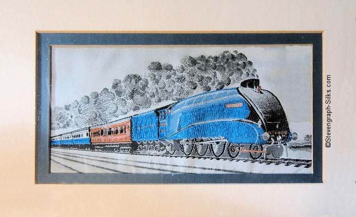 woven picture of the Mallard steam engine