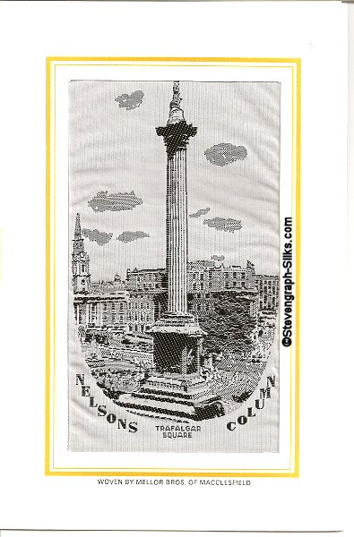 silk woven greetings card with image of Nelsons Column