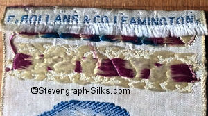 Bollans & Co. logo woven on the reverse top turn-over of this bookmark