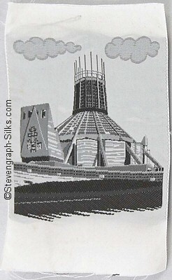 Black and white silk image of Liverpool Roman Catholic Cathedral