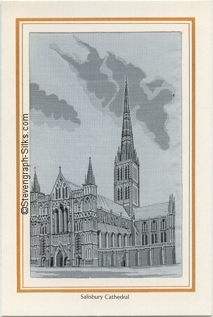 Black and white silk image of Salisbury Cathedral