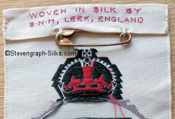 reverse of this bookmark, showing the woven BN&H name