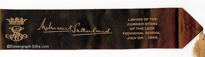 Bookmark with signature of Millicent Sutherland, and words