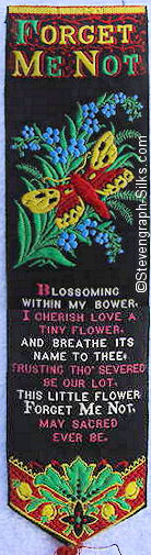same bookmark with words of short verse, but woven in different colours