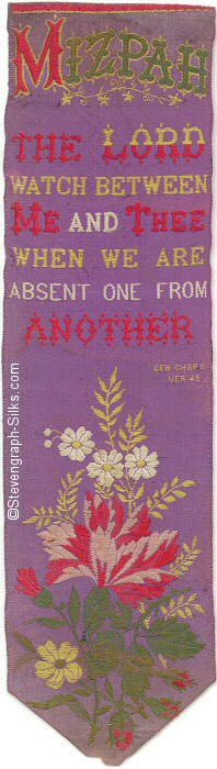 Bookmark with title words, words of short verse and image of flowers