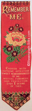 same silk bookmark but woven with red background