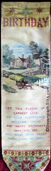 Bookmark with title words, image of rural scene with horse and cart, and words of verses