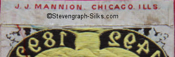 Mannion logo on the reverse top turn over of this bookmark