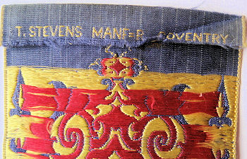 Stevens logo woven on reverse top turn-over of this bookmark