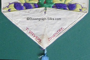 rear of bookmark, showing the Stevens logo