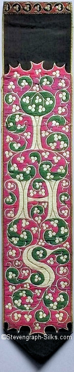 Silk bookmark with initials only