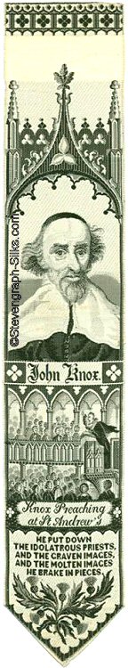 Bookmark with words and portrait image of John Knox