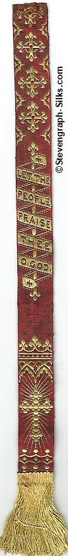 Narrow religious bookmark with title words