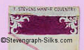 Stevens logo on the reverse top turn over of this bookmark