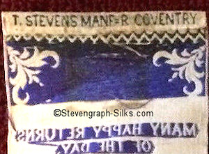 Stevens logo on the reverse top turnover of this bookmark