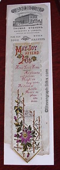 Bookmark with words May Joy Attend You / Home Sweet Home