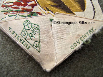 Stevens logo and diamond registration mark woven on reverse
