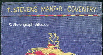 Stevens name woven on reverse of this bookmark