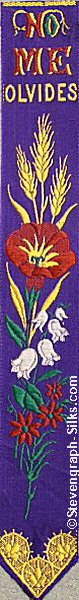blue bookmark with title words and image of various flowers