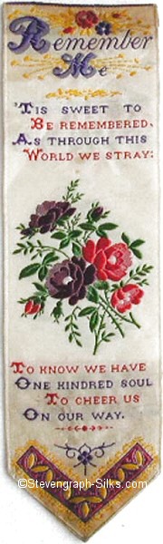 Book mark with poem and rose flowers