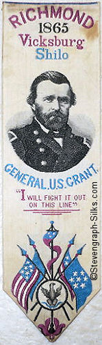 Book-mark with words Richmond 1865 Vicksburg Shilo / General U. S. Grant