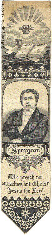 Bookmark with portrait of Spurgeon facing forward